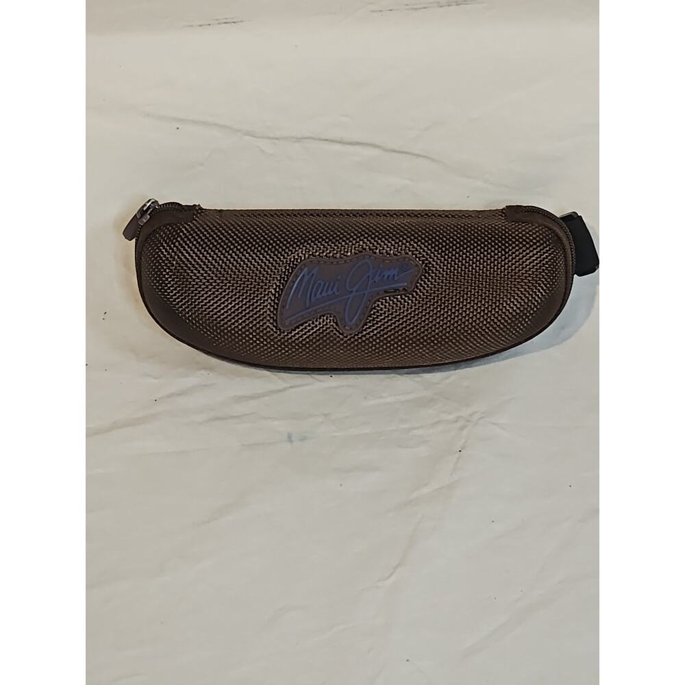 Maui Jim Hard Sunglasses Case Brown Zip Close - Picture 2 of 5